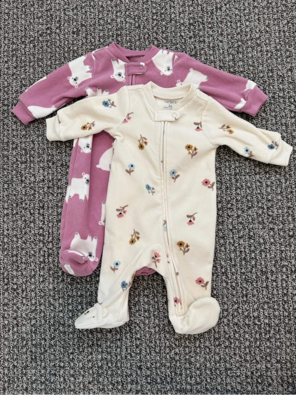 Carter's Fleece Double Zipper Footie Pajamas (Set of 2) (NWOT)